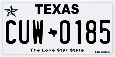 TX license plate CUW0185