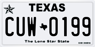 TX license plate CUW0199