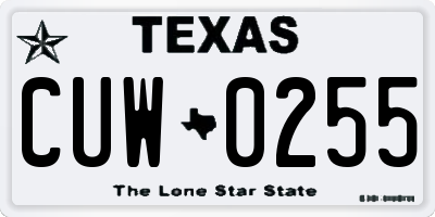 TX license plate CUW0255