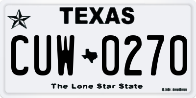 TX license plate CUW0270
