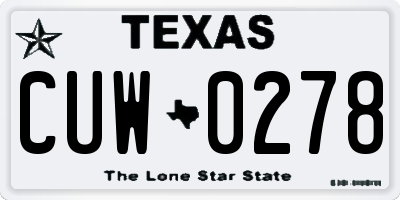TX license plate CUW0278