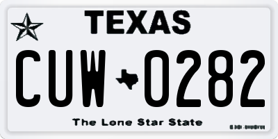 TX license plate CUW0282
