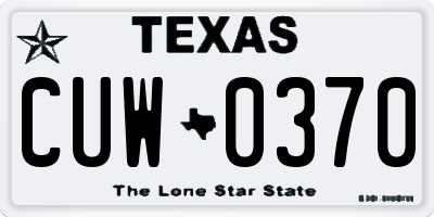 TX license plate CUW0370