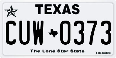 TX license plate CUW0373