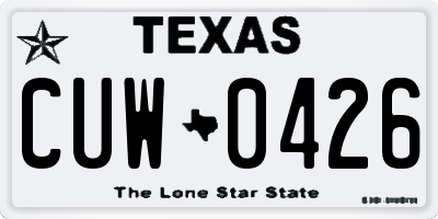 TX license plate CUW0426