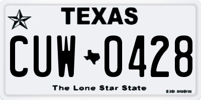 TX license plate CUW0428
