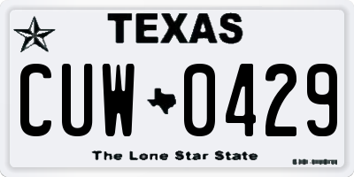 TX license plate CUW0429