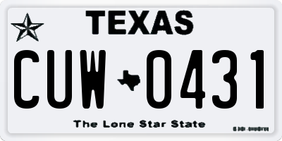 TX license plate CUW0431