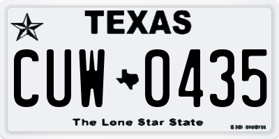 TX license plate CUW0435