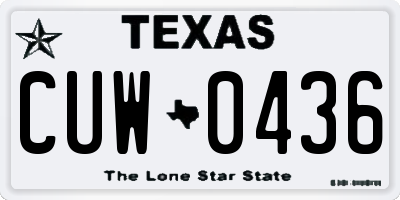 TX license plate CUW0436