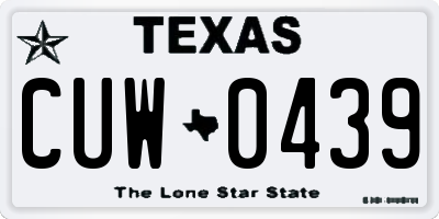 TX license plate CUW0439