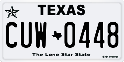 TX license plate CUW0448