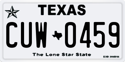 TX license plate CUW0459