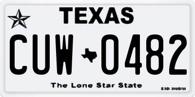 TX license plate CUW0482