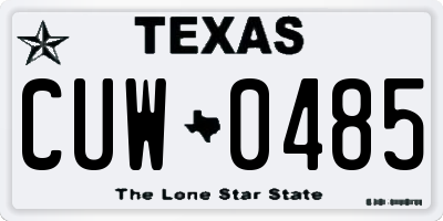 TX license plate CUW0485