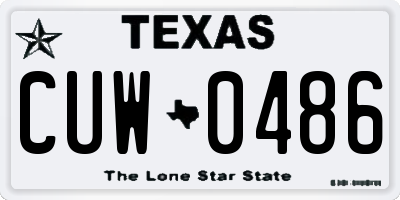 TX license plate CUW0486