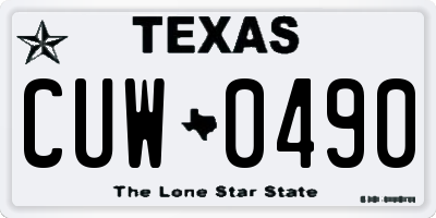 TX license plate CUW0490