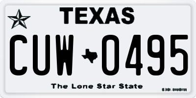 TX license plate CUW0495