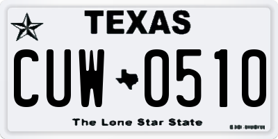 TX license plate CUW0510
