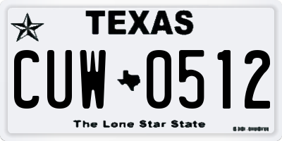 TX license plate CUW0512