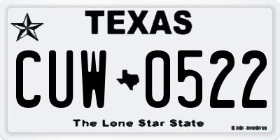 TX license plate CUW0522