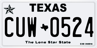 TX license plate CUW0524