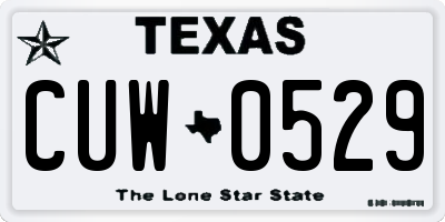 TX license plate CUW0529