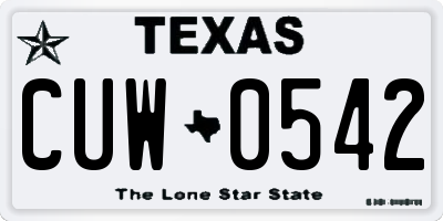 TX license plate CUW0542