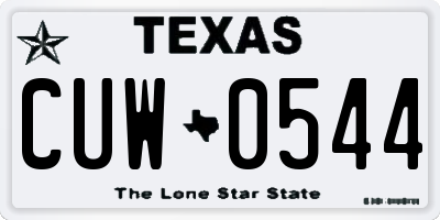 TX license plate CUW0544