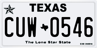 TX license plate CUW0546