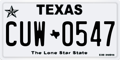 TX license plate CUW0547