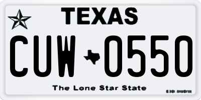 TX license plate CUW0550