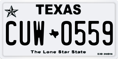 TX license plate CUW0559