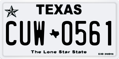 TX license plate CUW0561