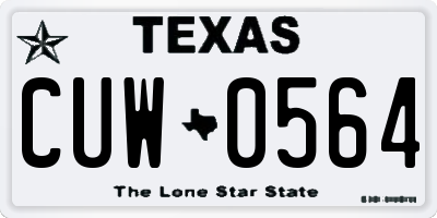 TX license plate CUW0564