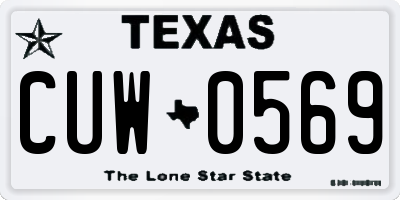 TX license plate CUW0569