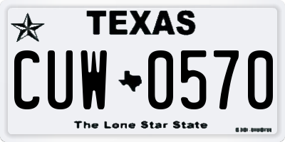 TX license plate CUW0570