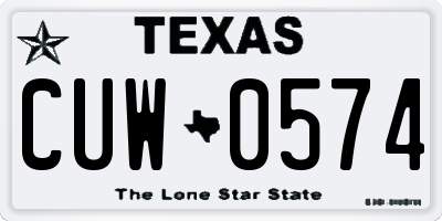 TX license plate CUW0574