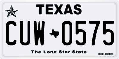 TX license plate CUW0575