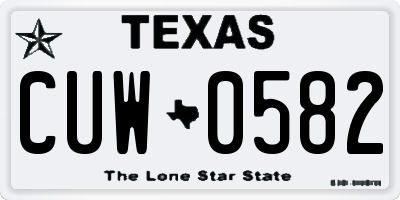 TX license plate CUW0582