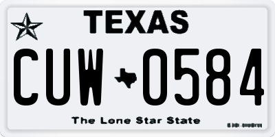 TX license plate CUW0584