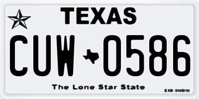 TX license plate CUW0586