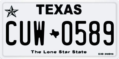 TX license plate CUW0589