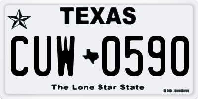 TX license plate CUW0590