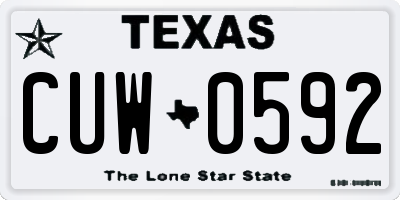 TX license plate CUW0592