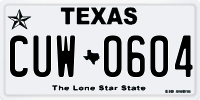 TX license plate CUW0604