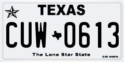 TX license plate CUW0613