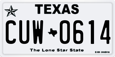 TX license plate CUW0614