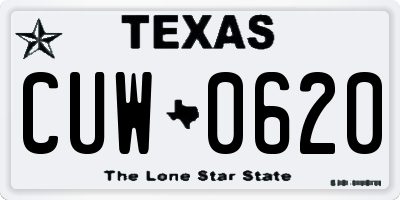 TX license plate CUW0620