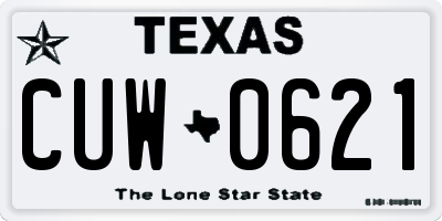 TX license plate CUW0621